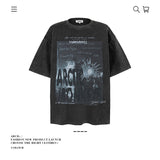 American vintage street T-shirt pure cotton men's and women's summer loose