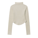 Women Long Sleeve T-Shirt Irregular Shoulder Long Sleeve T-shirt Women's Short Top