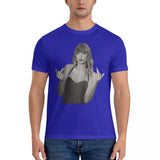 Vintage Finger T-Shirts for Men Crewneck Cotton T Shirt
