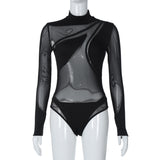 Women Jumpsuit Women's Winter Mesh Long Sleeve Jumpsuit