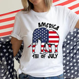 Women's Independence Day T Shirt round Neck Short Sleeve T-shirt Women's Top