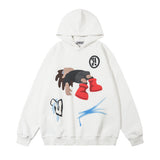 Men Hoodie Cartoon Anime Print Pullover Long Sleeve Loose Hoodie Sports Autumn and Winter