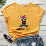 Colored Bandana Doberman Mom T-shirt Cute Dog Mom Gift