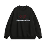 Men Hoodie Letter Printed Crew Neck Sweatshirt Men's Ins Casual All-Matching