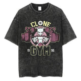 Summer Anime Pokemon Men Washed Streetwear Oversize