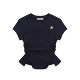 Women T-shirt Short-Sleeved T-shirt O-neck Short Top