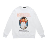 Men Long Sleeve Shirt Loose round Neck Sweater Male Letter Top Autumn