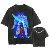 Japanese Anime T-shirt Double Sided Cotton Harajuku