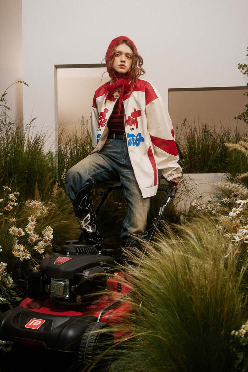 Unisex Jacket Autumn Motorcycle Contrast Color Coat Women's Clothing