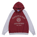 Men Hoodie Hooded Sweater Men's Letter Color Matching Sports Hoodie Loose