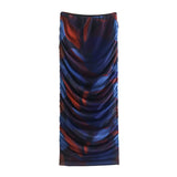Women Skirt Autumn Printing Silk Net Printing Silk Net Skirt Suit