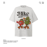 American vintage street T-shirt cotton cartoon print men and women summer loose