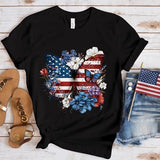 Women's Independence Day T Shirt round Neck Short Sleeve T-shirt Women's Top