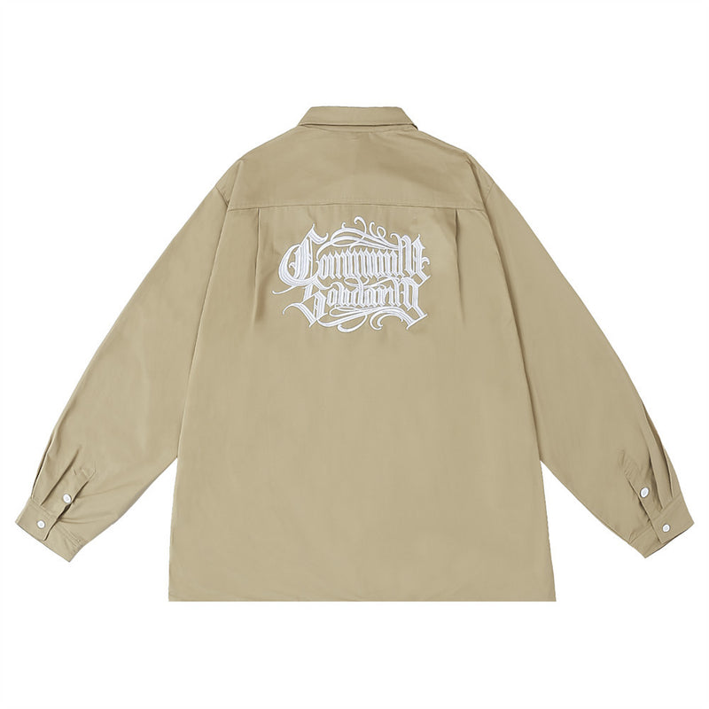 Men Long Sleeve T Shirt Men's Embroidered Letter Long Sleeve Shirt Shirt Coat