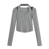 Women T-Shirt Long-Sleeved T-shirt Women's Slim-Fit Stretch Top