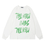 Men Hoodie Graffiti Printed Crew Neck Sweatshirt