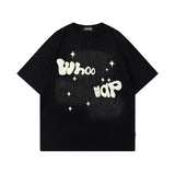 Men T Shirt Vintage Cartoon Print Couple Short Sleeve T-shirt Men and Women Hip Hop