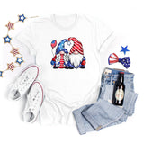 National Flag Day T Shirts Summer round Neck T-shirt Women's Short Sleeve Independence Day Women