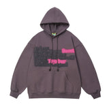 Men Hoodie Autumn and Winter Hooded Cardigan Sweater Men's Letters Puff Print Loose Zip Coat