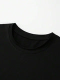 Men Skull Head And Letter Print Short Sleeve