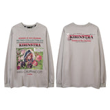 Men Long Sleeve Shirt Floral Print Long Sleeve T-shirt Men Loose Casual Top