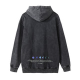 Men Hoodie Printed Hoodie Autumn and Winter Long Sleeve Washed Old