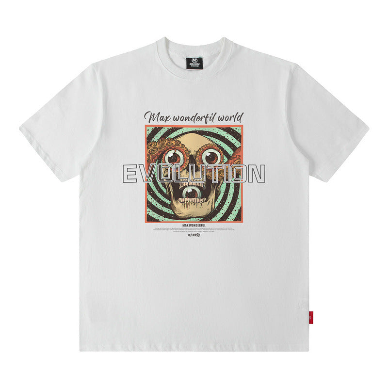 Men's T Shirt Printed Short-Sleeved T-shirt Men's and Women's Ins Street