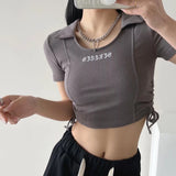 Women T-Shirt T-shirt Short Design Versatile Top for Women