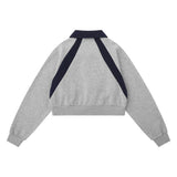 Women Hoodie Color Matching Short Long-Sleeved Sweater Girls' Autumn Top