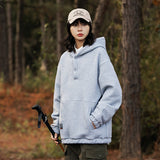 Unisex Hoodie Vintage Waffle Sweater Men's and Women's Loose Casual Hooded