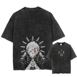 Hip Hop Washed Oversize T Shirt Men Streetwear Japanese