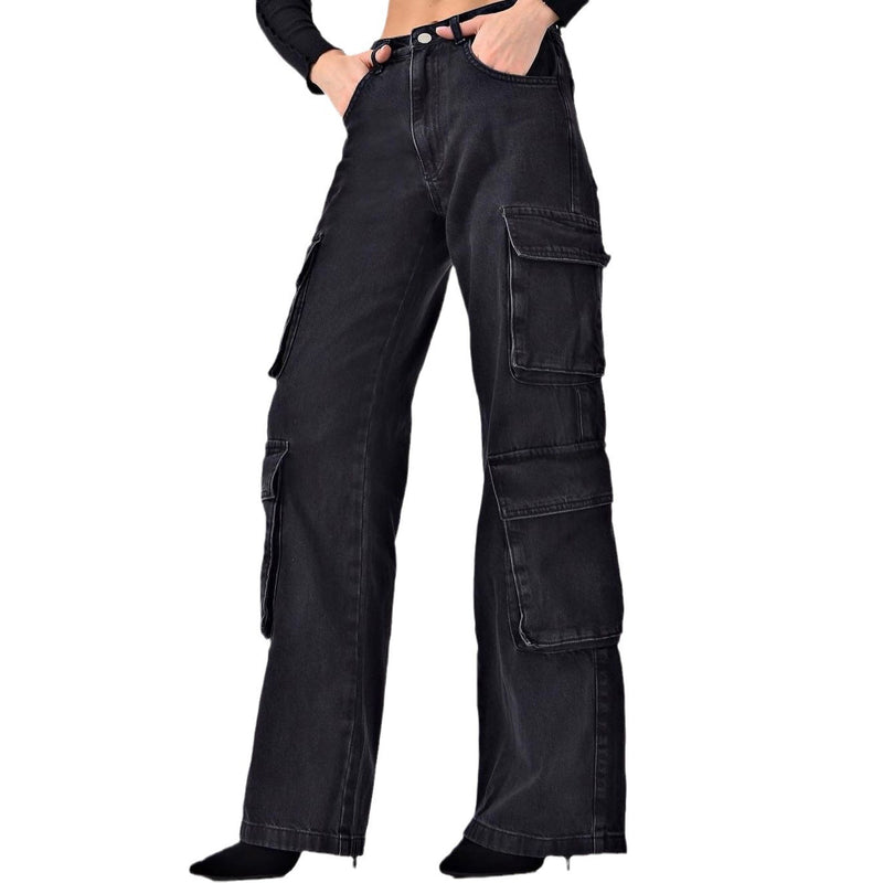 Women Cargo Pants Jeans Women's Spring and Autumn Straight-Leg Pants Loose Casual Pants