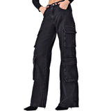 Women Cargo Pants Jeans Women's Spring and Autumn Straight-Leg Pants Loose Casual Pants