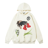 Men Hoodie Cartoon Anime Print Pullover Long Sleeve Loose Hoodie Sports Autumn and Winter