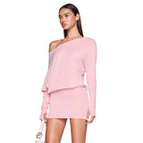 Woman Dresses Women's Spring Long Sleeve Stitching Ruffle Short Dress