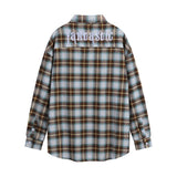 Men Long Sleeved T Shirt Spring and Autumn Plaid Shirt Coat Men's Loose Casual Long Sleeves Shirt