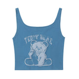Women T-shirt Printed Vest Summer Slim Fit Camisole Short Sleeve