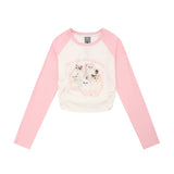 Women Long Sleeve T-Shirt Printed Long Sleeve T-shirt Women's Spring and Autumn Color Matching