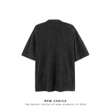 American vintage street T-shirt retro character print men's loose top