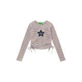 Women Sweater Short Top Women's Retro Autumn Long Sleeve Sweater