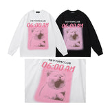Men Long Sleeve Shirt Printed Long Sleeve Bottoming Shirt Men and Women Hip Hop Loose round Neck