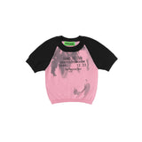 Women Sweater Short-Sleeved Sweater Girls' Letters Short Letters Casual Top