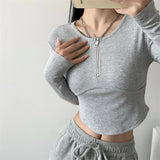 Women T-shirt Skinny Short Sports Top Long Sleeve Yoga Wear Women