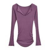 Women's T-Shirt Long-Sleeved T-shirt Women's Tight Bottoming Top