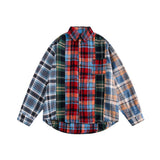 Unisex Jacket Autumn New Colorblock Check Shirt Color