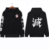 Harajuku Anime Demon Slayer Women Zip Hoodie Kamado Nezuko