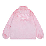 Men Cotton Mixed Jacket Coat Embroidered Lamb Coat Men's Winter Collar Drawstring Loose Cotton Coat Jacket