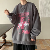 Men Hoodie Vintage West Coast Hiphop round Neck Sweater Men