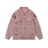 Men Denim Jacket Men's Clothing Washed and Worn Denim Jacket Coat