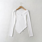 Women T-shirt Fall Women's Clothing Slim-Fit Short Long Sleeve T-shirt